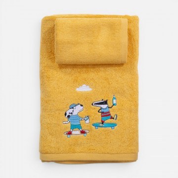 Πετσέτες Παιδικές Cool Skating (Σετ 2τμχ) Mustard Nef-Nef Homeware