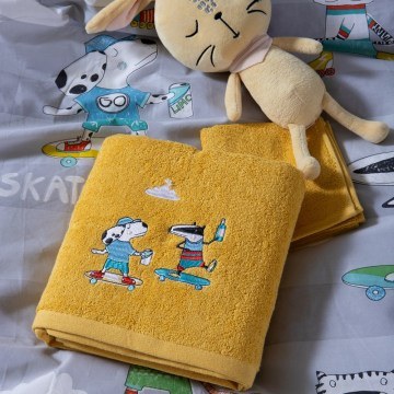 Πετσέτες Παιδικές Cool Skating (Σετ 2τμχ) Mustard Nef-Nef Homeware