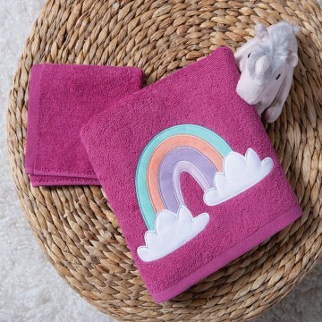 Πετσέτες Παιδικές Rainbow Mood (Σετ 2τμχ) Violet Nef-Nef Homeware