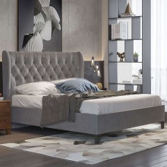 Bed Νο86 160x200x120cm Dark Grey