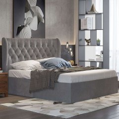 Bed Νο86 160x200x120cm Dark Grey