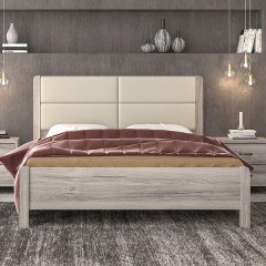 Bed Νo45Δ 160x200x100cm Ash-Beige