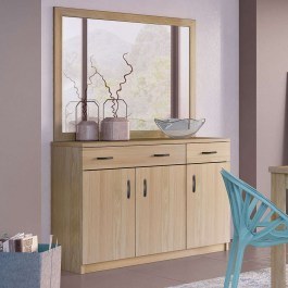 Buffet With 3 Doors & Mirror 120x38x84/100x90x2,2cm Latte LATTE