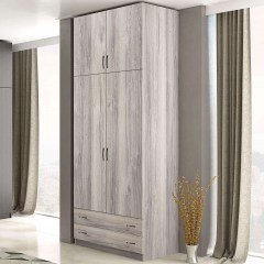 Two Door Wardrobe With Loft 102x60x233cm Ash
