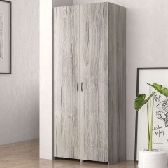 Two Door Wardrobe 80x50x180cm Ash