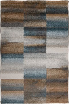 Χαλί Navona 21001 A Brown-Grey-Blue Βιοκαρπέτ