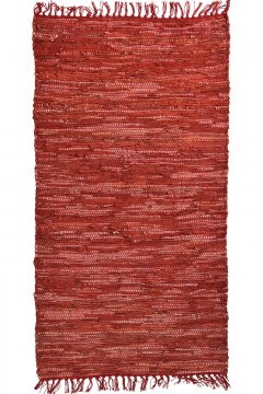 Χαλί Leather Plain Rug Red Βιοκαρπέτ