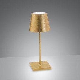 Επιτραπέζιο Φωτιστικό Επαναφορτιζόμενο Led Poldina Mini Ld0320Bfo Ip54 Gold Leaf Zafferano GOLD