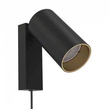 Wall Lamp Mono Kinkiet 7765 Με Καλώδιο 1xGU10 10W Black-Gold Nowodvorski