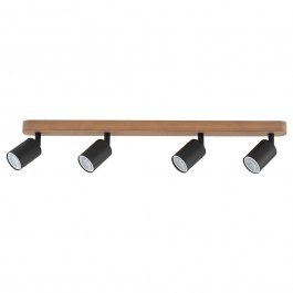 Φωτιστικό Οροφής - Σποτ Top Wood 3293 4xGU10 10W 76x14cm Black TK Lighting BLACK