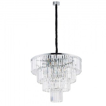 Φωτιστικό Οροφής Cristal L 7615 71x170cm 12xE14 40W Clear-Silver Nowodvorski