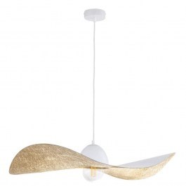Φωτιστικό Οροφής Kapello L 32338 Φ76x12,5/80cm 1xE27 60W White-Gold Sigma Lighting WHITE-GOLD