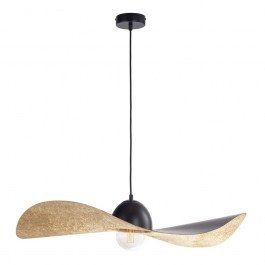 Φωτιστικό Οροφής Kapello L 32340 Φ76x12,5/80cm 1xE27 60W Gold-Black Sigma Lighting GOLD-BLACK