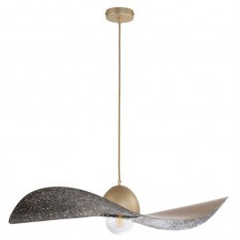 Φωτιστικό Οροφής Kapello L 32342 Φ76x12,5/80cm 1xE27 60W Black-Gold Sigma Lighting BLACK-GOLD