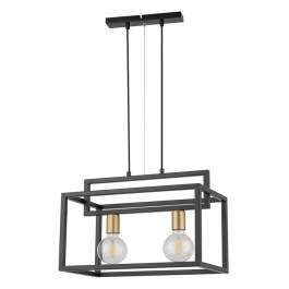 Φωτιστικό Οροφής-Ράγα Vigo 2 32439 26x45x80cm 2xE27 60W Black-Gold Sigma Lighting BLACK-GOLD