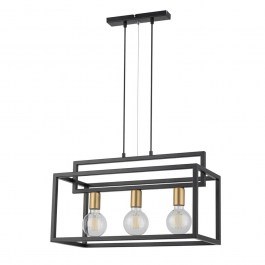 Φωτιστικό Οροφής-Ράγα Vigo 3 32441 26x58x80cm 3xE27 60W Black-Gold Sigma Lighting BLACK-GOLD