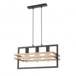 Φωτιστικό Οροφής-Ράγα Merci 3 32392 26x52x80cm 3xE27 60W Black-Gold Sigma Lighting BLACK-GOLD