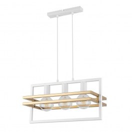 Φωτιστικό Οροφής-Ράγα Merci 3 32393 26x52x80cm 3xE27 60W White-Gold Sigma Lighting WHITE-GOLD