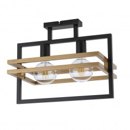 Φωτιστικό Οροφής-Πλαφονιέρα Merci 2 32401 26x40,5x34cm 2xE27 60W Black-Gold Sigma Lighting BLACK-GOLD