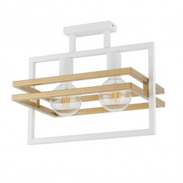 Φωτιστικό Οροφής-Πλαφονιέρα Merci 2 32402 26x40,5x34cm 2xE27 60W White-Gold Sigma Lighting WHITE-GOLD