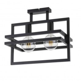 Φωτιστικό Οροφής-Πλαφονιέρα Merci 2 32403 26x40,5x34cm 2xE27 60W Black Sigma Lighting BLACK