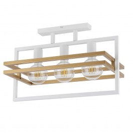 Φωτιστικό Οροφής-Πλαφονιέρα Merci 3 32405 26x52x34cm 3xE27 60W White-Gold Sigma Lighting WHITE-GOLD