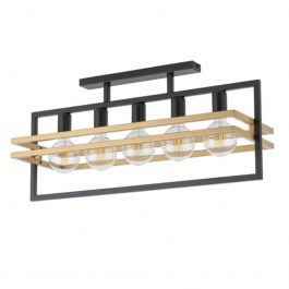 Φωτιστικό Οροφής-Πλαφονιέρα Merci 5 32407 26x76x34cm 5xE27 60W Black-Gold Sigma Lighting BLACK-GOLD