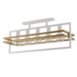 Φωτιστικό Οροφής-Πλαφονιέρα Merci 5 32408 26x76x34cm 5xE27 60W White-Gold Sigma Lighting WHITE-GOLD