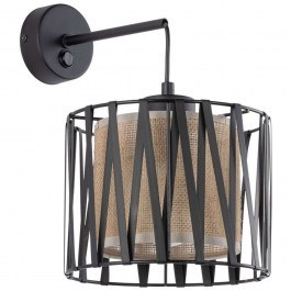 Φωτιστικό Τοίχου - Απλίκα Harmony 5950 20x30x35cm 1xE27 15W Natural-Black TK Lighting NATURAL-BLACK