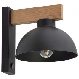 Φωτιστικό Τοίχου - Απλίκα Oslo 4961 18x22x20cm 1xE27 15W Black-Walnut TK Lighting WALNUT-BLACK