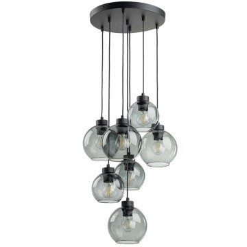 Pendant Lamp Cubus 10207 49x49x140cm 7xE27 15W Black-Fume TK Lighting
