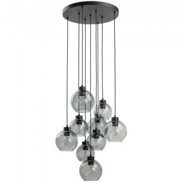 Φωτιστικό Οροφής Cubus 10208 50x58x140cm 9xE27 15W Black-Fume TK Lighting