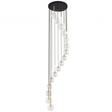 Pendant Lamp Aurora 10182 D50x240cm 16xG9 8W Black-Gold TK Lighting