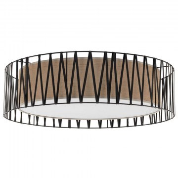Ceiling Lamp Harmony 5940 D50x21cm 2xE27 15W Natural-Black TK Lighting
