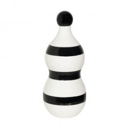 Διακοσμητικό Μπουκάλι Κεραμικό Lido FAS1508 10,4x24,4cm White-Black Zafferano WHITE-BLACK