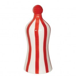 Διακοσμητικό Μπουκάλι Κεραμικό Lido RIG1502 11x26,4cm White-Red Zafferano WHITE-RED
