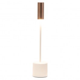 Rechargeable Table Lamp Carolina LD1460IW Φ6x28,6cm 2W Led 2200/2700/3000K 161/194/182Lm Glossy Ivory-Brushed Bronze Zafferano IVORY-BRONZE