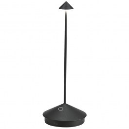 Rechargeable Table Lamp Pina Pro LD2650D3 Φ10,5x29cm 2,2W LED 2200/2700/3000K 178/204/206Lm Black Mat Zafferano BLACK