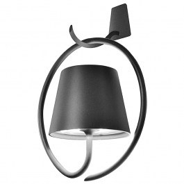 Φωτιστικό Τοίχου - Απλίκα Poldina LD0689N3 Με Γάντζο 12,5x26,5x19,8cm LED 2200/2700/3000K 234/251/256Lm Dark Grey Mat Zafferano DARK GREY