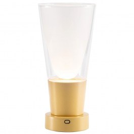 Φωτιστικό Επιτραπέζιο Επαναφορτιζόμενο Soffio LD1121O01 Φ12,3x26,4cm Led 2W 2200/2700/3000K 244/263/273Lm Gold Mat-Clear Sand Zafferano SAND-GOLD