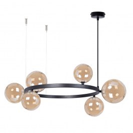 Pendant Light Bolero 6 41322 6xG9 12W D72x150cm Black-Amber Sigma Lighting BLACK-AMBER