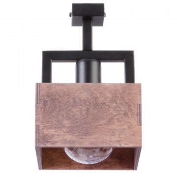 Φωτιστικό Οροφής - Πλαφονιέρα Dakota 1 31744 1xE27 15W 16x16x25cm Black-Brown Sigma Lighting