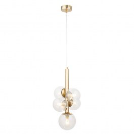 Pendant Light Perla Lux 5 40857 5xG9 12W 22x22x110cm Gold-Clear Sigma Lighting GOLD-CLEAR