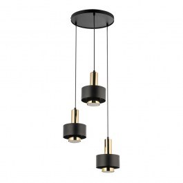 Pendant Light Rif Lux 3 Round 40721 3xGX53 12W 38x38x100cm Black-Gold Sigma Lighting BLACK-GOLD