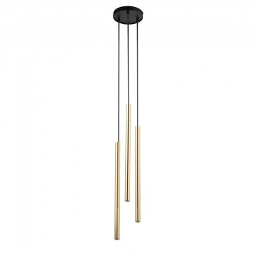 Φωτιστικό Οροφής Κρεμαστό Sopel Lux 3 40738 3xG9 3W 16x16x130cm Black-Gold Sigma Lighting