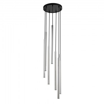 Φωτιστικό Οροφής Κρεμαστό Sopel Lux 7 40734 7xG9 3W 25x25x130cm Black-Silver Sigma Lighting