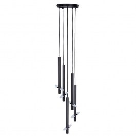 Φωτιστικό Οροφής Κρεμαστό Sopel Ring 5 41240 5xG9 3W 26x26x130cm Black-Silver Sigma Lighting BLACK-SILVER