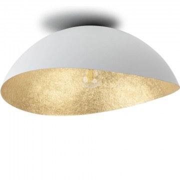 Φωτιστικό Οροφής - Πλαφονιέρα Solaris M 40612 1xE27 15W Φ48x19cm White-Gold Sigma Lighting