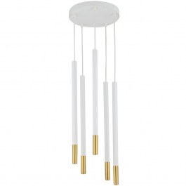 Pendant Light Sopel Due 5 33238 5xG9 3W D25x100cm White-Brushed Gold Sigma Lighting WHITE-GOLD