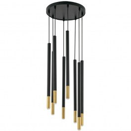 Pendant Light Sopel Due 8 33239 8xG9 3W D30x100cm Black-Brushed Gold Sigma Lighting BLACK-GOLD